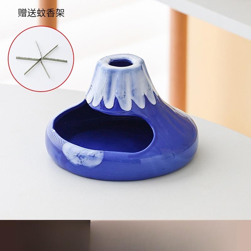 

Mosquito Coil Rack Household Creative Ceramic Volcanic Mosquito Coil Tray Holder Fireproof Mosquito Coil Stove Mosquito Coil Box темно-синього кольору