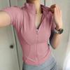 Casual Slim Sports Coat Women Short Sleeve Solid Zipper Cycling Running Yoga Outfit Clothes Summer Sport Jacket