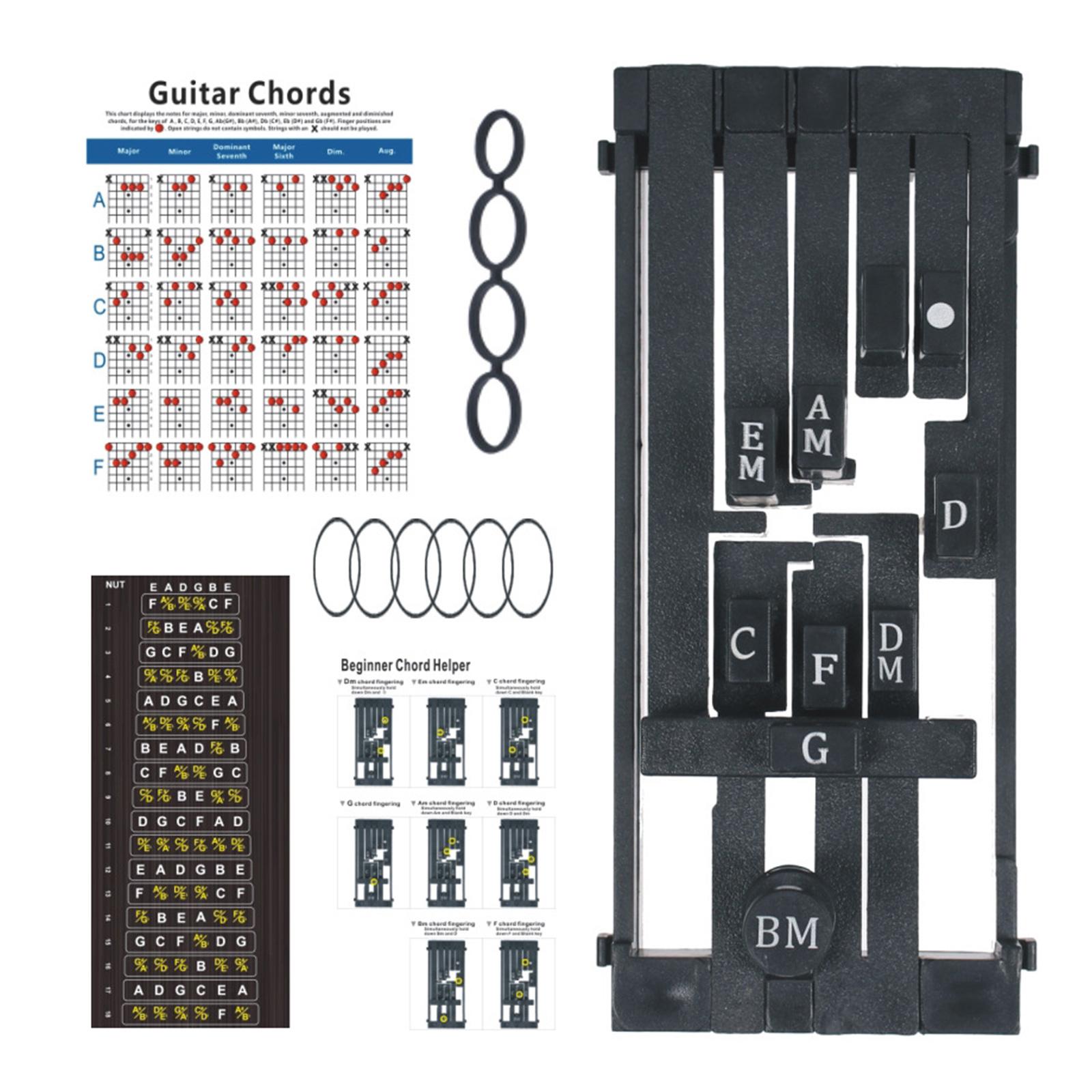 

Guitar Chord Trainer Chord Learning System Guitar Playing Singing Tool Chord Tool Scale Guitar Practice Aid for Guitars чёрный