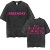 Washed Vintage Punk Band Green Day Cartoon Funny Merch Tshirt Men Women Clothing Rock Oversized T Shirts Mens Fashion Tshirts