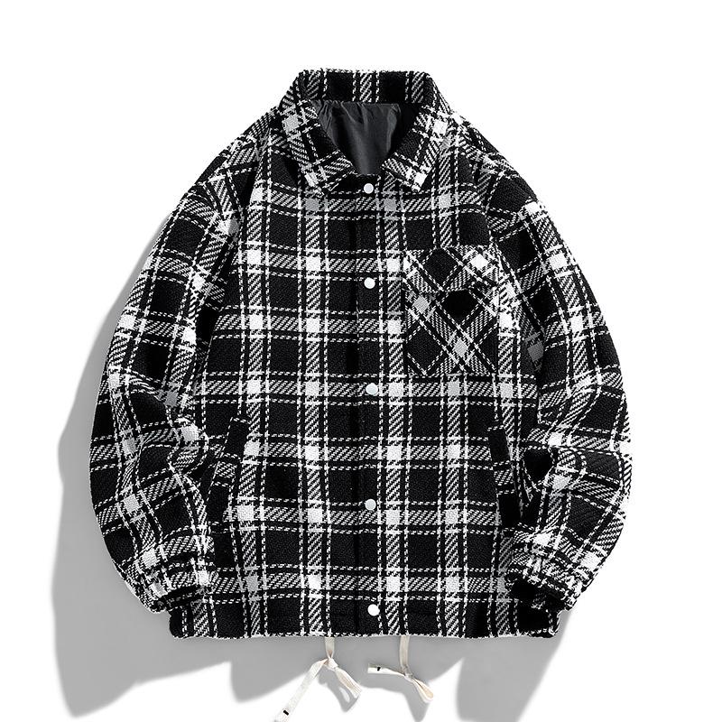 Men's Jacket Spring New Casual Jacket Men's Korean Style Trendy Hong Kong Style Fashion Brand Plaid Top