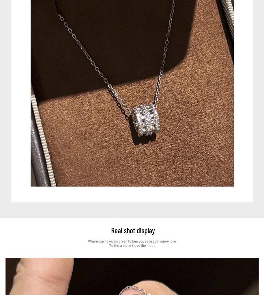 Korean Style S925 Sterling Silver Slim Waist Diamond Necklace for Women - Elegant and Luxurious Pendant