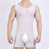 Sexy Men Playsuit Stain Smooth Bodysuit One Pieces Thong Elastic Tights Oil Glossy Shiny Yoga Shaping Maid Leotard Tank Top