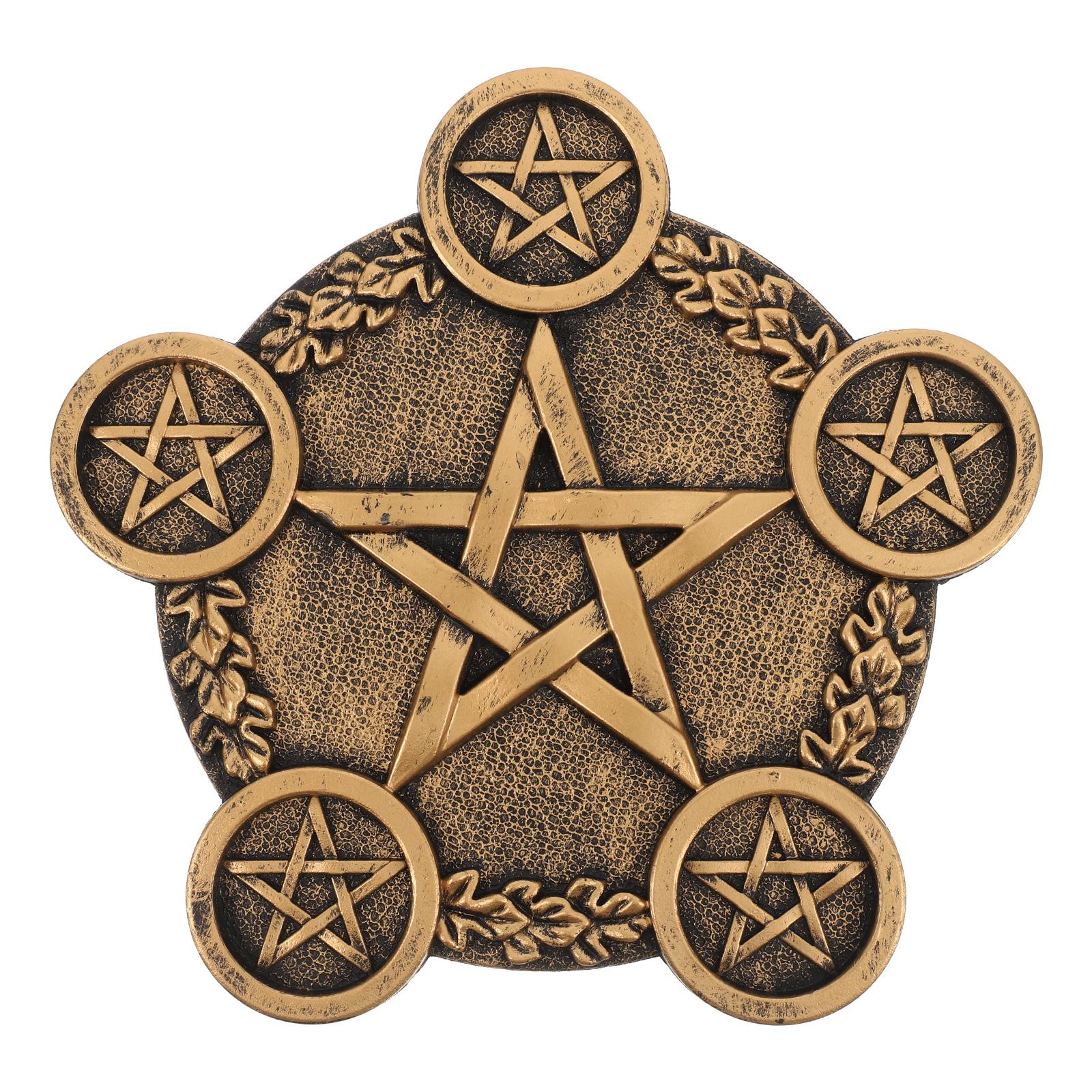 European Retro Five-pointed Star Candlestick Decorative Candlestick Mysterious Elements and Atmosphere Tarot Divination Props белый
