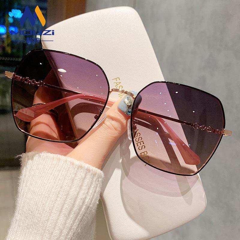 

Женские поляризационные солнцезащитные очки в корейском стиле: Уличный шик, Защита от УФ-лучей, Ретро большая оправа, Идеально для круглого лица