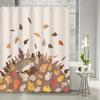 1Pc Autumn Home Decor Thanksgiving Cartoon Falling Maple Leaves Animal Hedgehog Shower Curtain Polyester Fabric Machine Washable