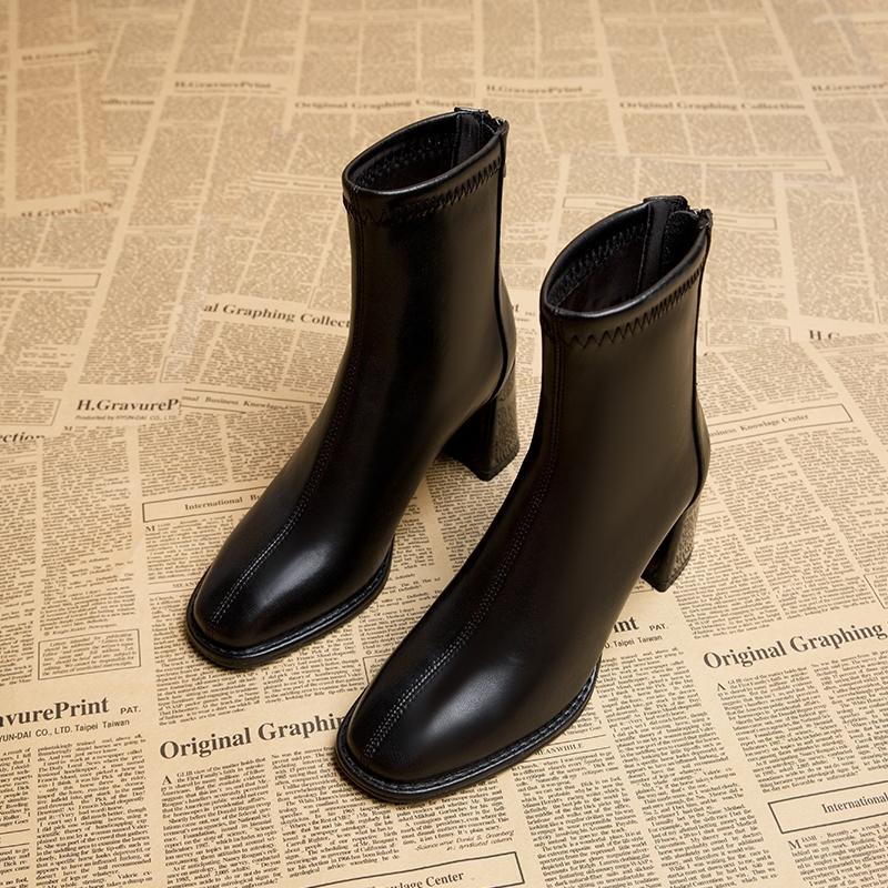 

Women with Square Head and Thick Heels in Autumn and Winter 2026 New Women s Short Boots High Heels and Fashion Ankle Boots 40 чорний
