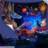 2D Blacklight Reactive Anubis Tapestry Trippy Egyptian Home Decor