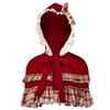Little Red Riding Hood Costume Kids Vintage Dress Fairy Tale Halloween Role Play Outfit