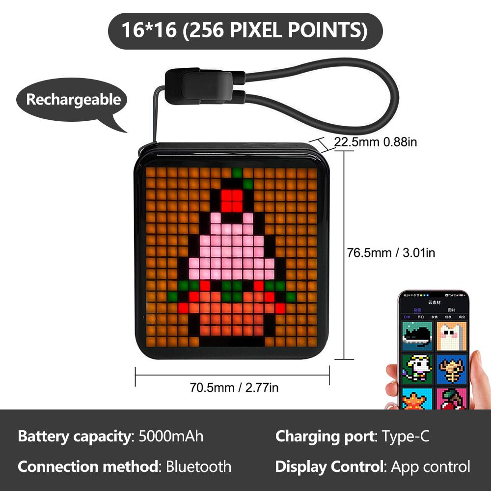 LED Pixel Display Panel Night Light Bluetooth APP Control Photo Frame Animation Display Beside Decoration Light For Room Decor