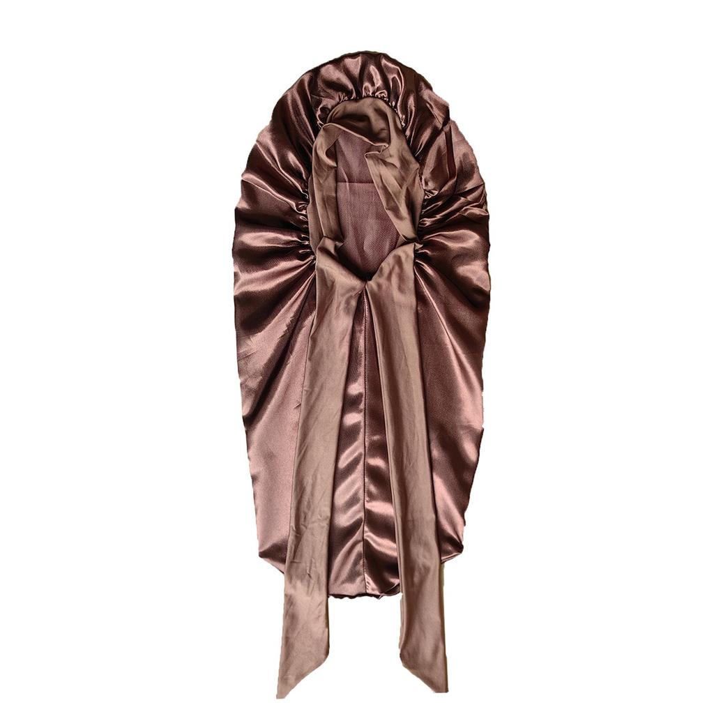 Çok Renkli Ayarlanabilir Saten Papyon Uzun Saç Koruyucu Bone