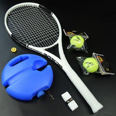 Tennis Racket Full Carbon Integrated Set Adult Professional Match Single Racket Beginners Rebound with String Tennis Trainer