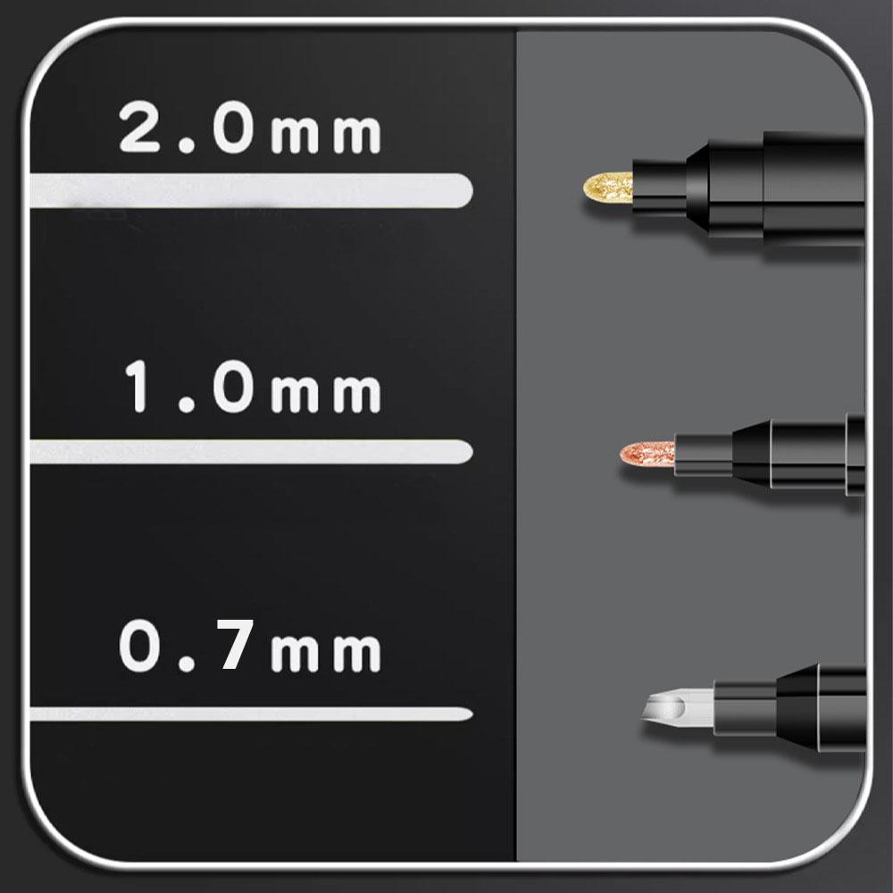 Chrome Mirror Marker Pen 0.7/1/2mm DIY Reflective Art Paint Pen Permanent Color Markers Gold Silver Bronze Marker Car Styling