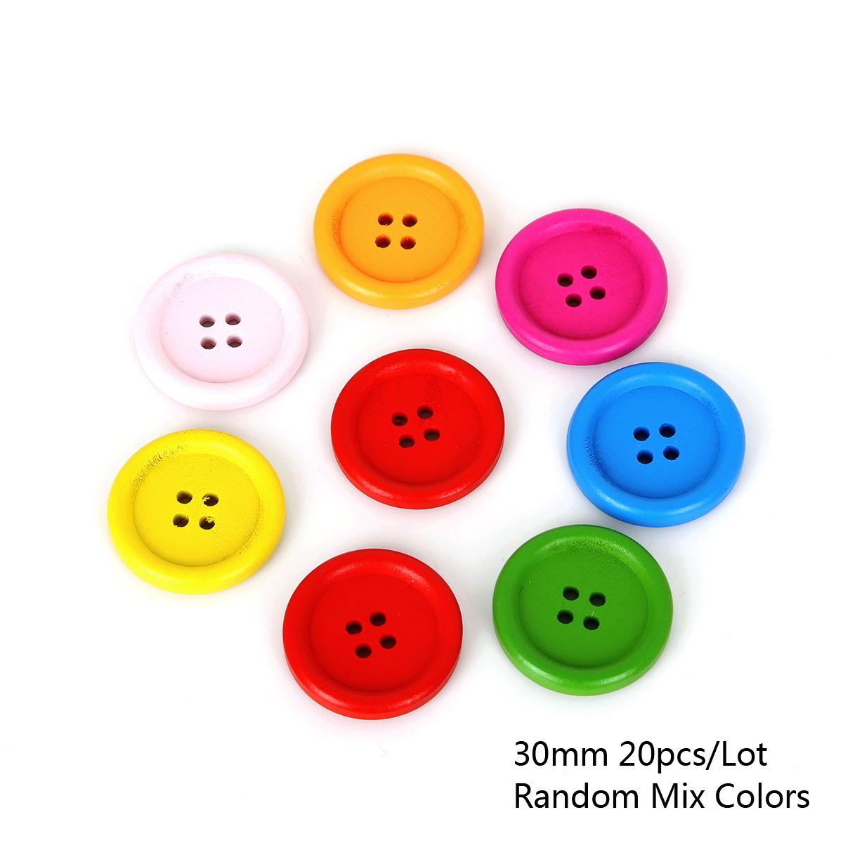 

15-30 мм круглая пуговица с 4 отверстиями деревянные пуговицы пуговицы для скрапбукинга швейные принадлежности аксессуары для одежды своими руками 30mm 20pcs разноцветный