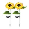 2Pack Sunflower Shape LED Solar Lights Outdoor Garden Stake Lights Warm White Decorative Lamp Waterproof Auto On Off