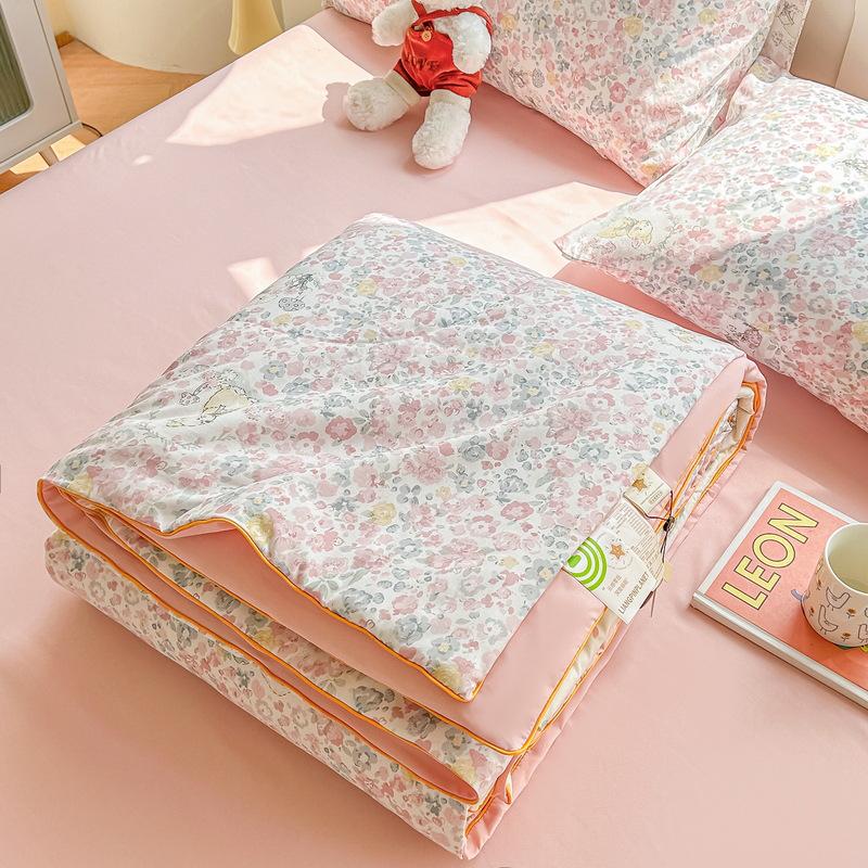 Class A Washed Cotton Soybean Fiber Gauze Quilt - Double Layer Summer Cool, Machine Washable