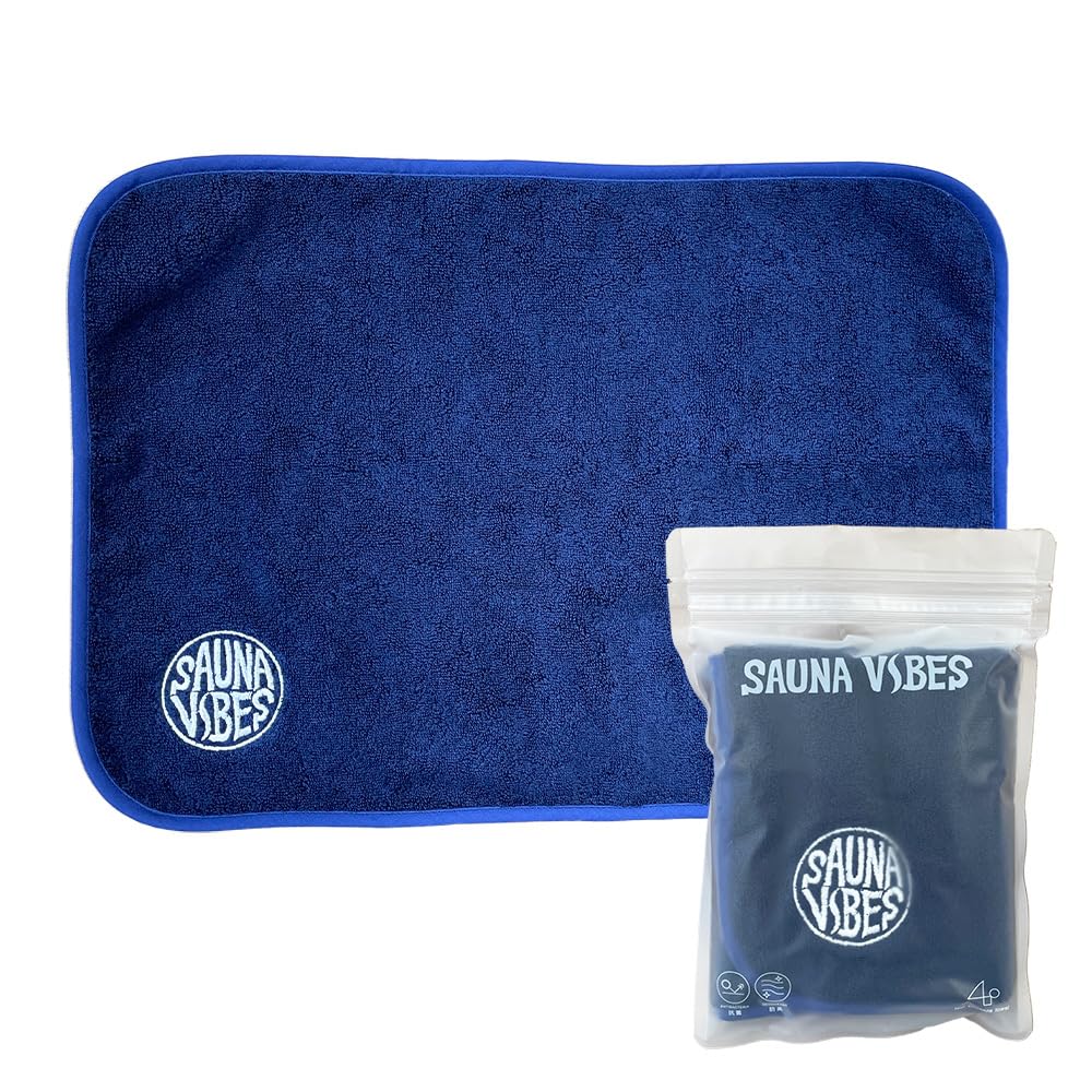 

Sauna Mat 28 x 40 cm High Density Pile Imabari Towel Brand Certified Antibacterial and Deodorizing [Sauna Vibes] (Navy)