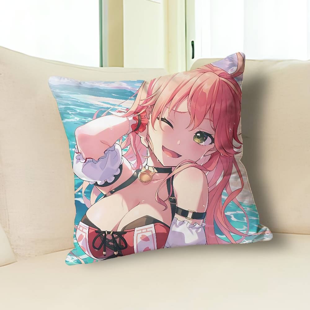 

Pink S-Sakura M-Mikos Various Sizes Square Pillow Case For Car Home Bedchamber Decor Custom Valentine gift 30cmx30cm