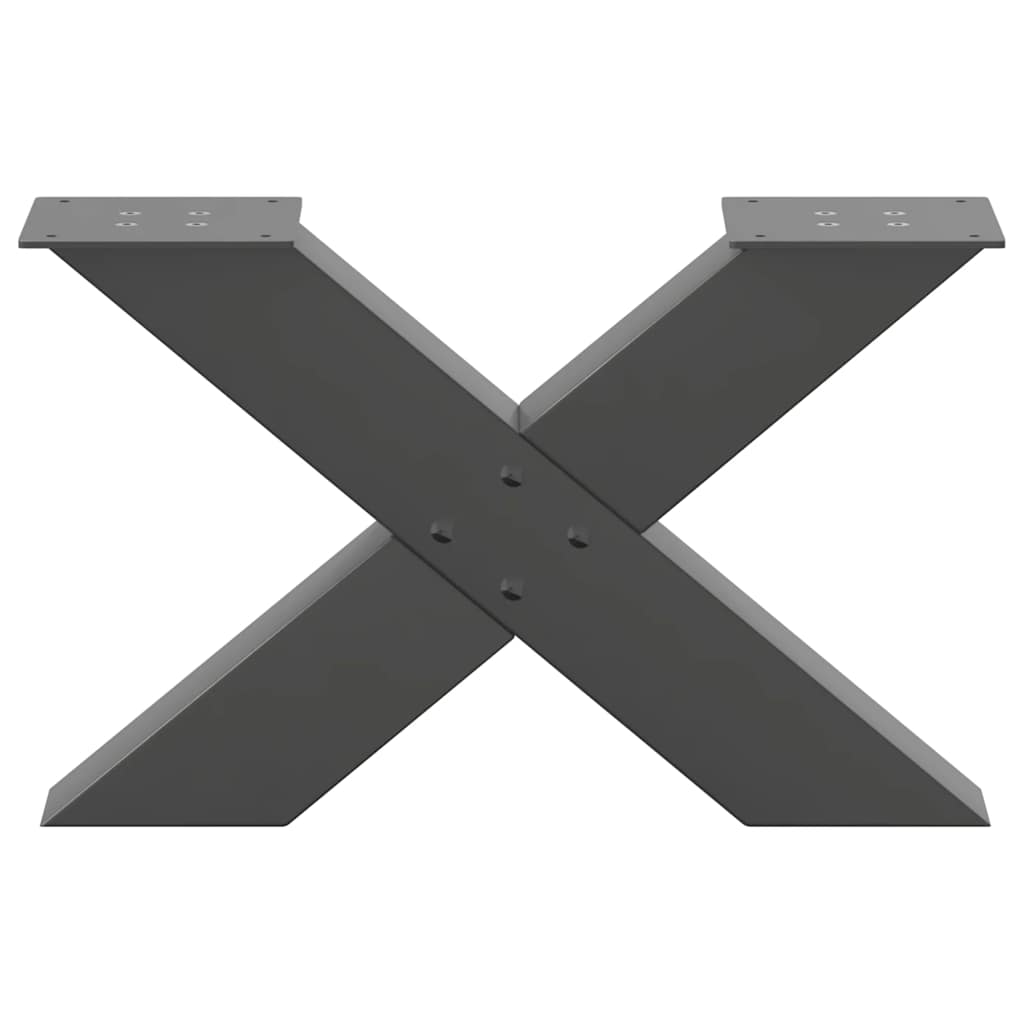 Vidaxl Coffee Table Legs, 2 Pcs, Anthracite, 60X(30-31) Cm, Steel