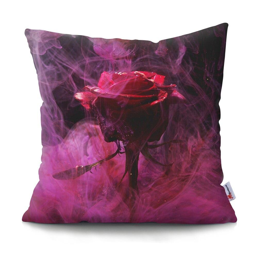 Mote Rose Putetrekk Polyester Print Putetrekk Beautiful Flower Home Decor Putetrekk