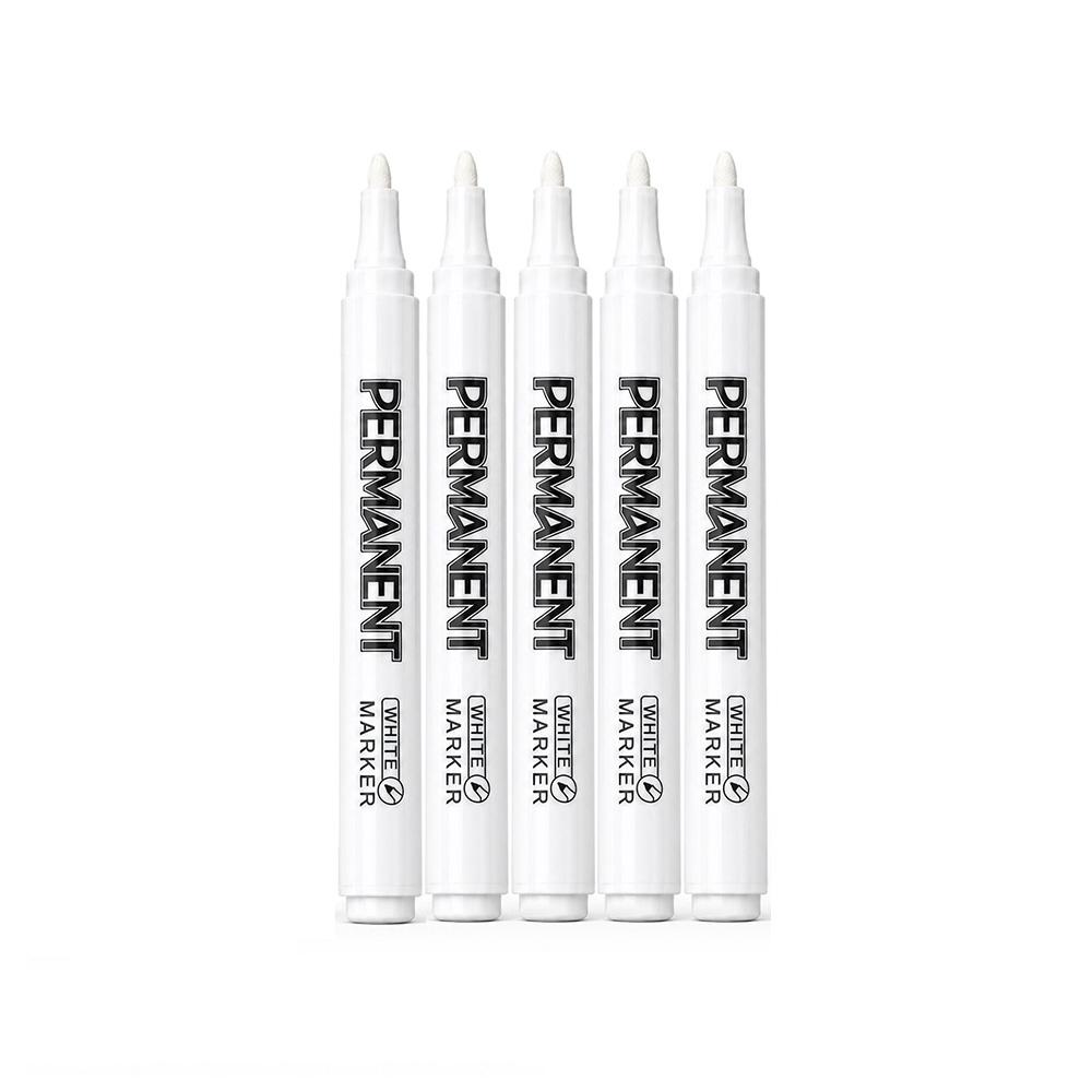 2/3/5/8/10/12 Pcs White Permanent Paint Markers Waterproof Fade-Resistant Quick Dry Tire Ceramic Fabric Art Industrial Marking