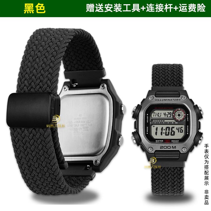 FOR Casio Small Square DW-291H/DW-290 W-218H/W-219H Series Modified Woven Nylon Canvas Watch Strap Accessories for Men and Women