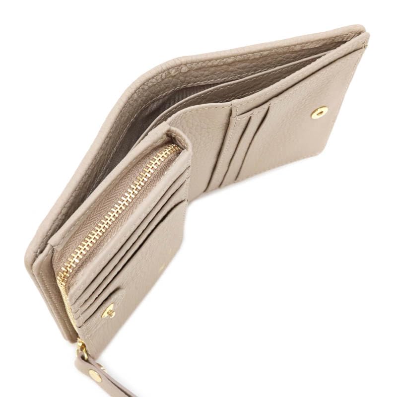 Lanvin Collection Sweet Purse Bi-fold Wallet 65-6350 Greige