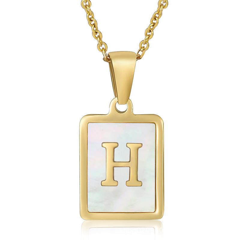 2026 Three-dimensional Shell Letter Necklace Women's 26 Letter Pendant Non-fading Jewelry