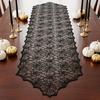 Black Lace Tablecloth Halloween Table Runner, Spider Web Runners, 17.7 x Retro Cocktail Party Decor 70.9Inch for Home Dinner Kitchen Mantel