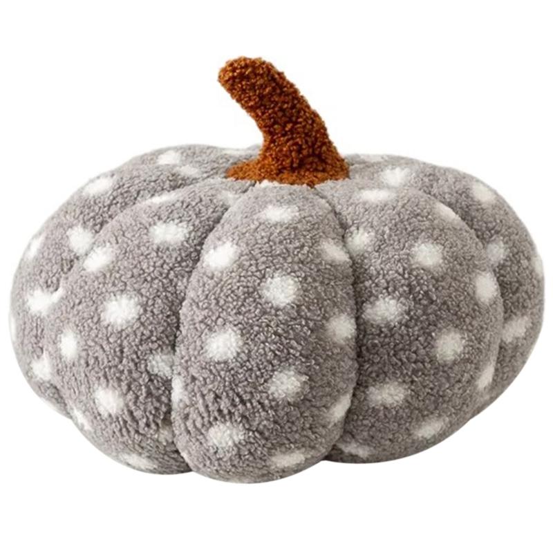 Thanksgiving Pumpkin Shaped Throw Pillow Soft Stuffed Squash Sofa Cushion for Living Room Halloween Decoration
