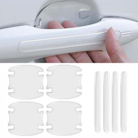 8X Car Door Handle Bowl Sticker Protector Anti Scratch Cover Accessories Trim