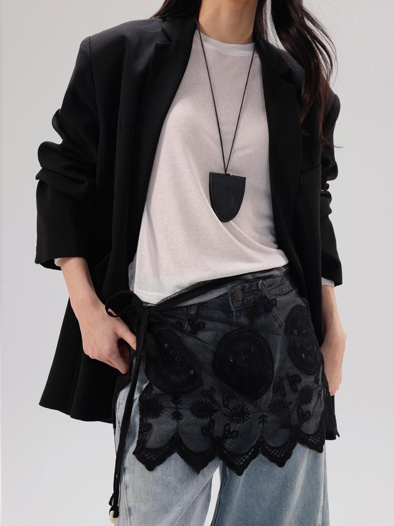 Lace Hem Layering Skirt for Women - Slimming Inner Wear Anti-Exposure Apron-Style with Magical (Shenqi) Buttocks Covering.