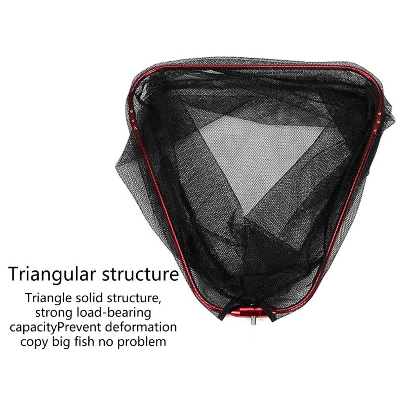 Foldable Fish Landing Net Head Replacement Triangular Fish Catching Net