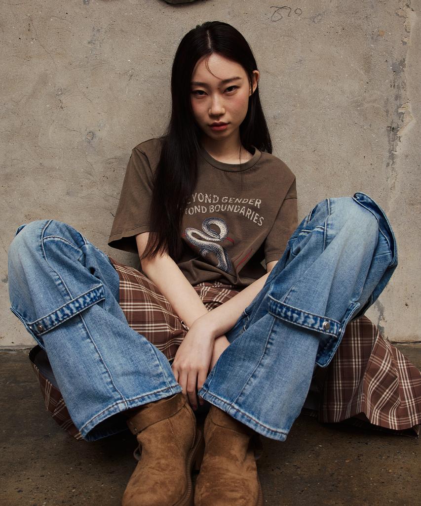 VETEZE Bgbb Snake Garment Dyed Half T (Brown)