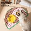 Non-slip Cat Bowl Mat PU Leather Dog Food Placemat Cartoon Pet Feeding Mat