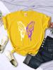 White And Purple Butterflies Personality Funny Print T-Shirt Women Summer Breathable Short Sleeve Soft Comfortable T Shirt Tees