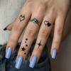 Dark Wind Star Love Finger Tattoo Sticker Waterproof Lasting Female Mini Flame Love Black Star Sticker