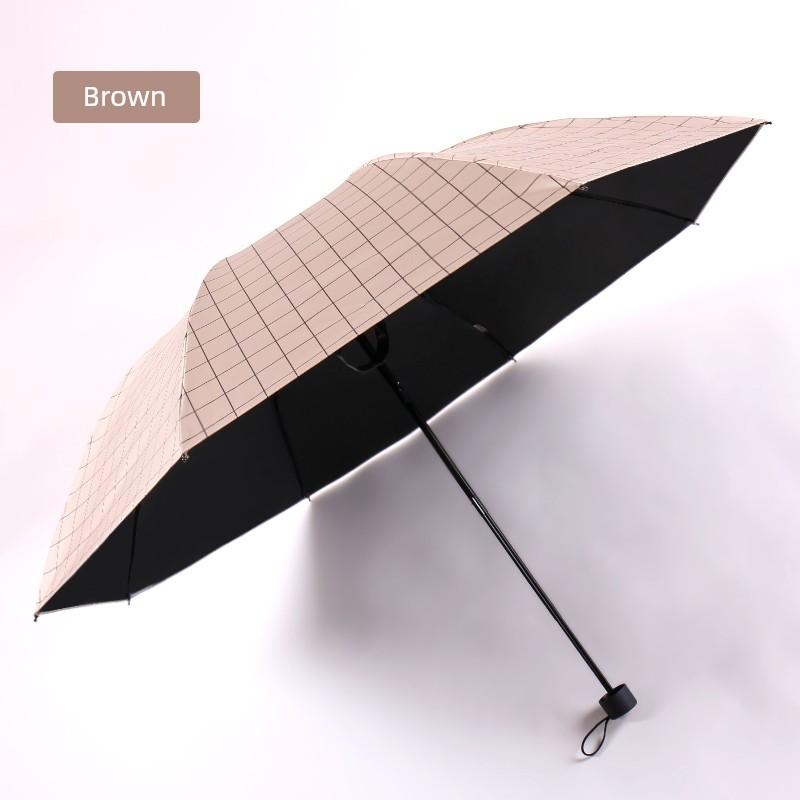 Paradise Umbrella Plaid Umbrella for Men and Women, Dual-Use for Sun and Rain, Black Coating Sun Umbrella, Sun Protection, Uv Protection, Folding
