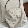 Trendy Printed Butterfly Canvas Tote Bag For Women Street Fashion Medium Size