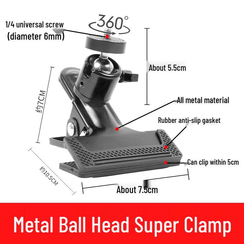 Universal Tripod Mount: Mobile, Tablet & Camera Adapter for Horizontal/Vertical Shooting - Live Streaming Accessory Clip