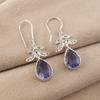 Iolite Gemstone Silver Earrings 925 Sterling Silver Handcrafted Jewelry For Women CE-27-8