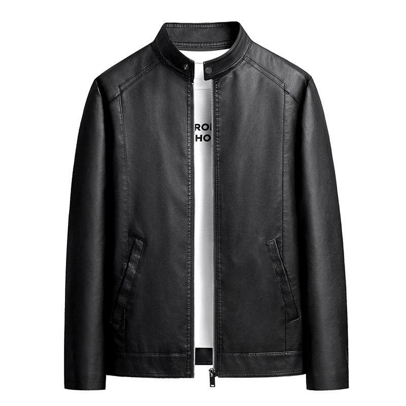 M-XL Spring and Autumn Men's Leather Jacket New Top Leather Jacket Men's PU Leather Jacket Spring and Autumn Trend Standing