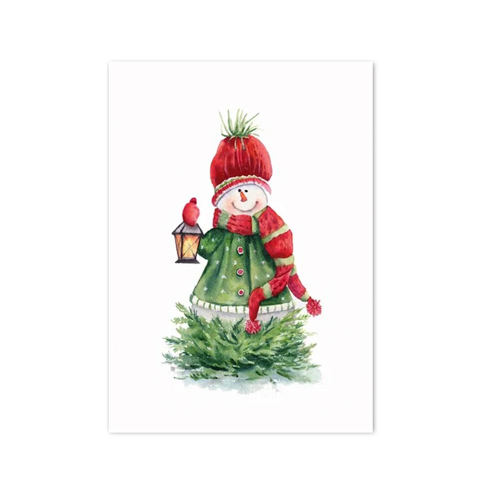 Cartoon Christmas Holiday Tree Sock Snowman Car Dog Wall Art Canvas Painting Posters And Prints Wall Pictures Kids Room Decor