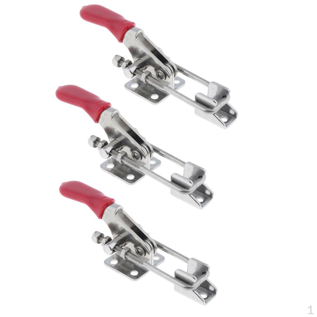 

3 Sets Latch Toggle Clasp Clamps Adjustable Metal Lock Hasp 110x28x65mm