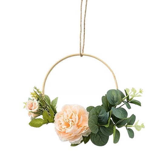Artificial Flower Wreath, Sustainable Hanging Ornaments, with Elegant Flower Decorations for Bedroom Living Room Balcony Cafe Nursery