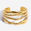 Design Minimalist Style 18K Gold, Four-layer Hollow Opening Bracelet Trend Jewelry