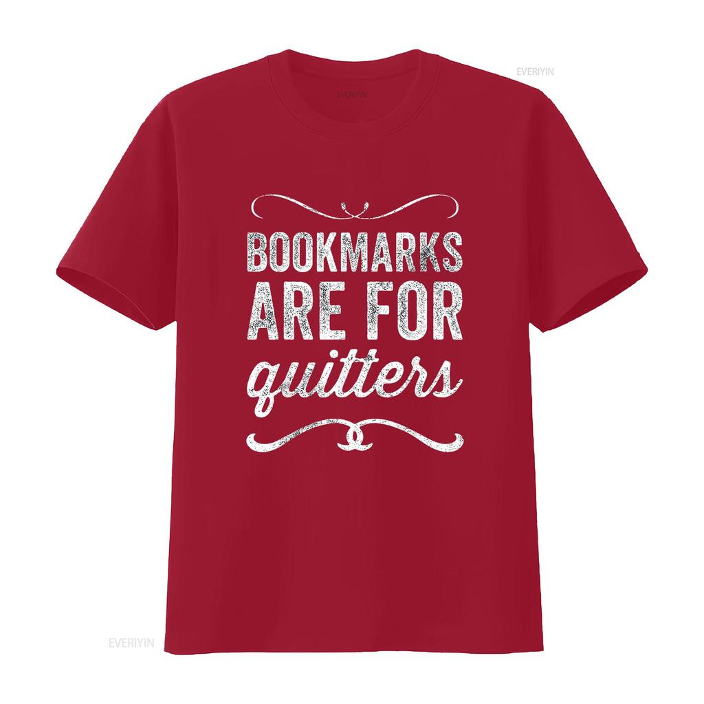 Bookmarks Are For Quitters Funny Bookworm T Shirt Trendy Women s Tops Cute  with Fun Print vintage Washed Soft