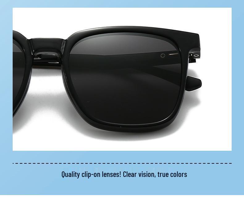 TR90 Myopia Eyeglass Frames with Magnetic Clip-on Polarized Sunglasses for Men & Women