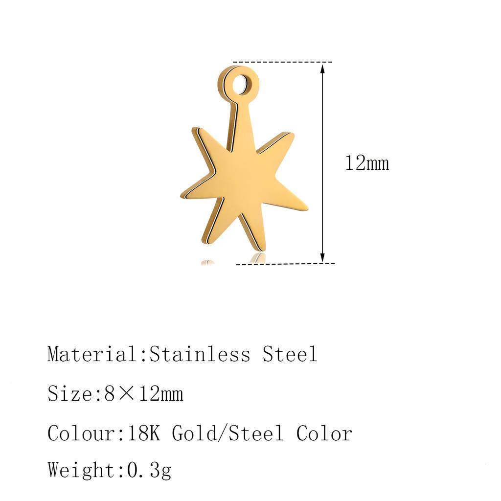 5PCS Mini Star Moon Charms For Making Necklace Bracelet Pendants Findings stainless steel Flower Love Charm DIY Handmade Jewelry