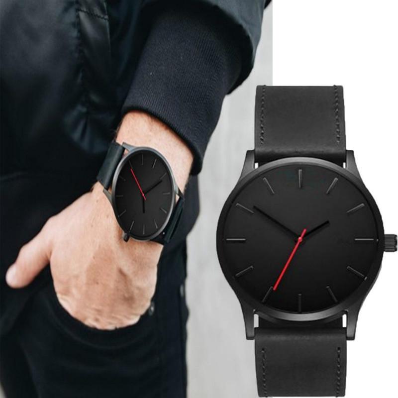 Herrenuhren, modisch, Business-Quarz, großes Zifferblatt, für Armbanduhren mit mattem Gürtel